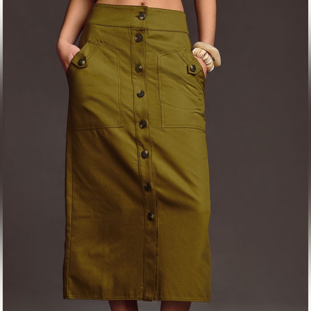 Anthropologie Maeve Buttondown Cargo Skirt